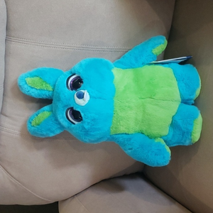 Disney Store Exclusive Toy Story 4 Talking Bunny 16" Plush‎ Blue Green Rabbit